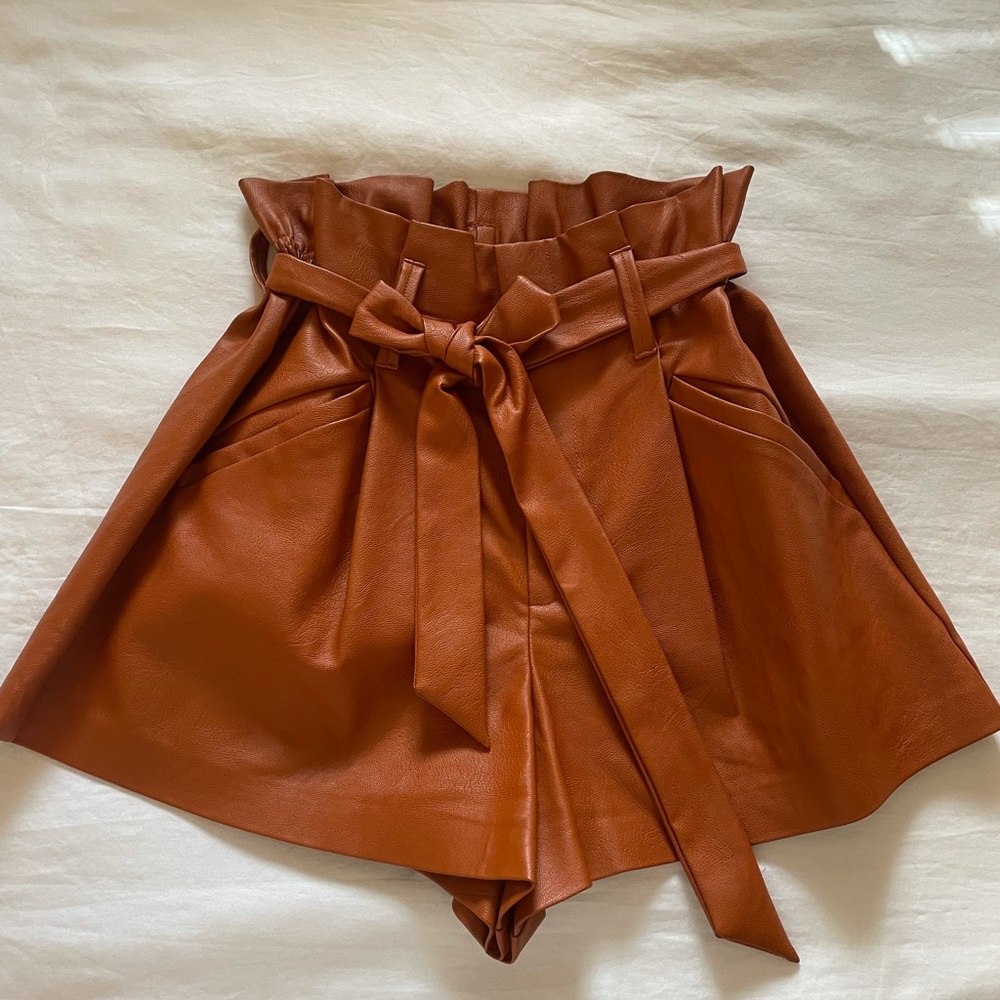 Leather shorts